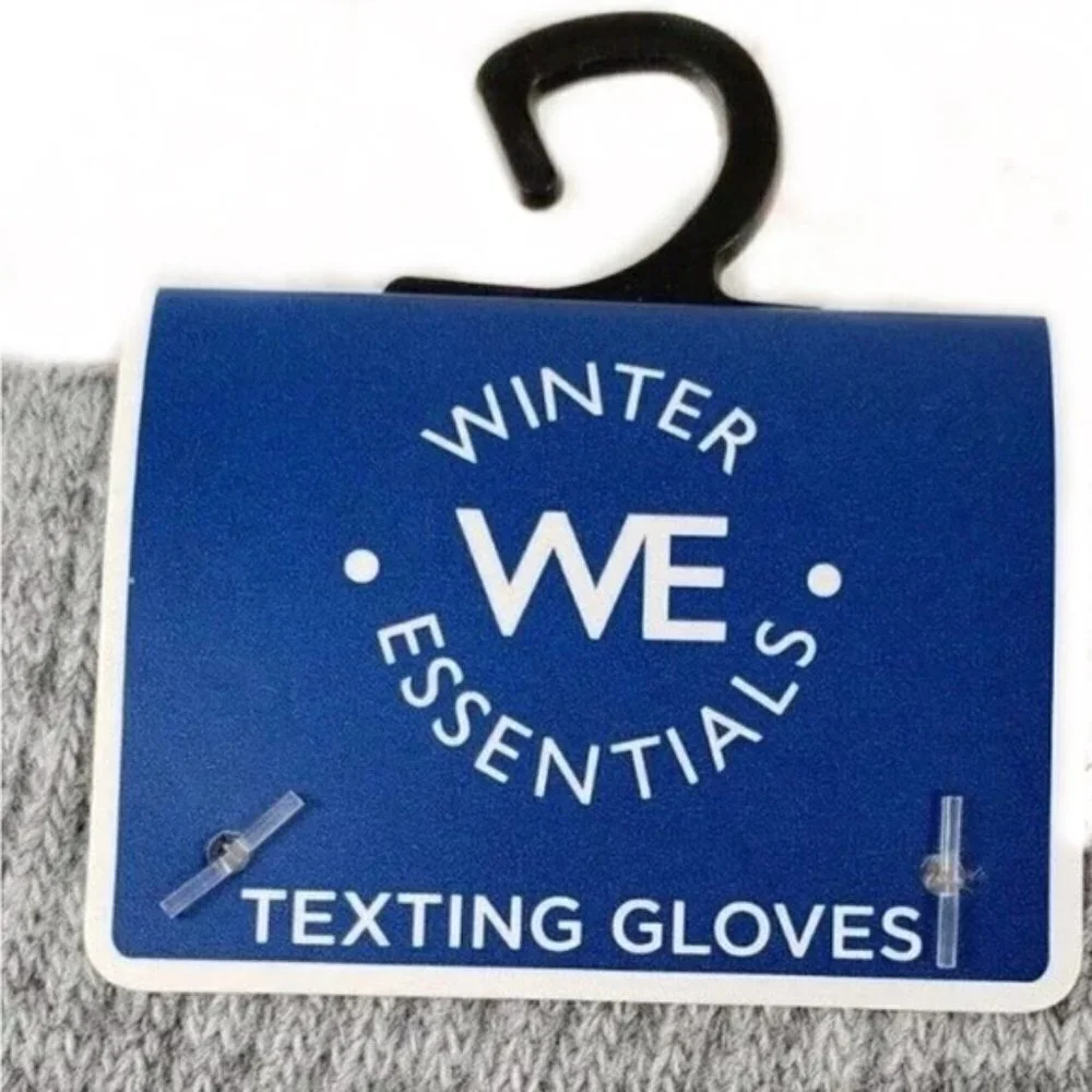 WE Texting Touchscreen Gloves 2 Pair Warm Winter Stretchy Knit Gray OS Unisex